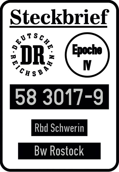 TT Saxonia-Modellbau BR 58.3017-9 DR Epoche IV Rbd Schwerin Bw Rostock